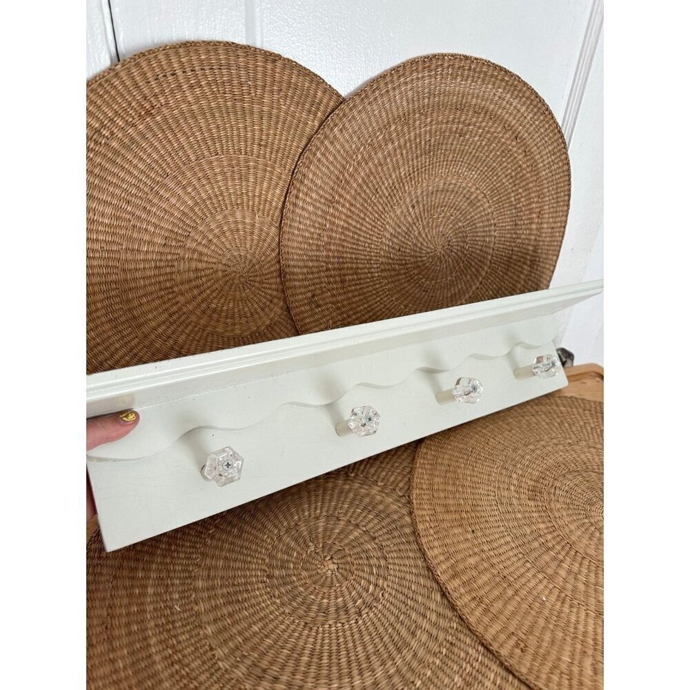 24” long White Shelf with hanging knobs - Picture 4 of 12